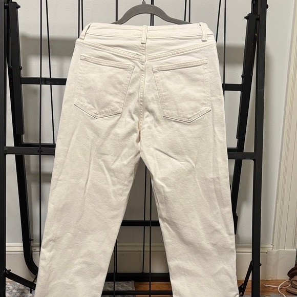 H&M Women's Straight Leg Jeans in Cream - Picture 4 of 4